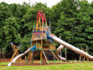 Climbing frame and slides