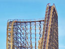 Wooden roller coaster, Six Flags Theme Park, New Jersey (USA)